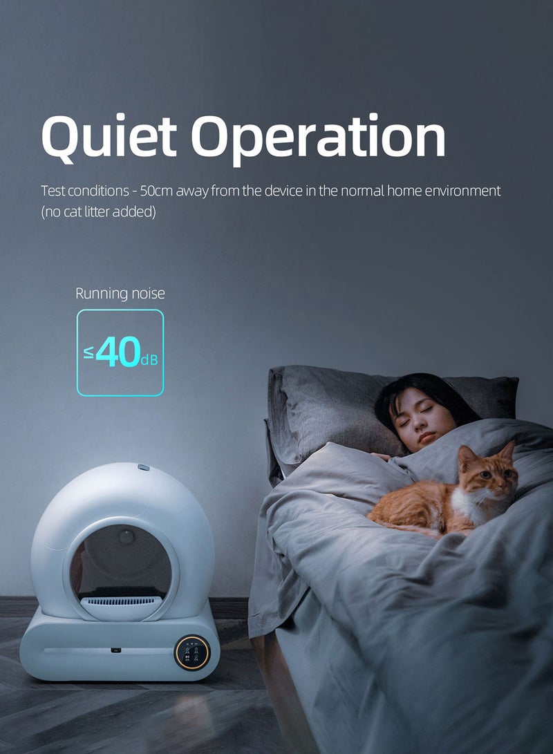 كيدل صندوق فضلات ذاتي التنظيف للقطط مع تحكم عبر التطبيق، صندوق فضلات أوتوماتيكي متعدد القطط، منخفض الضوضاء، صندوق فضلات للحيوانات الأليفة، صندوق فضلات للقطط. - Image 4